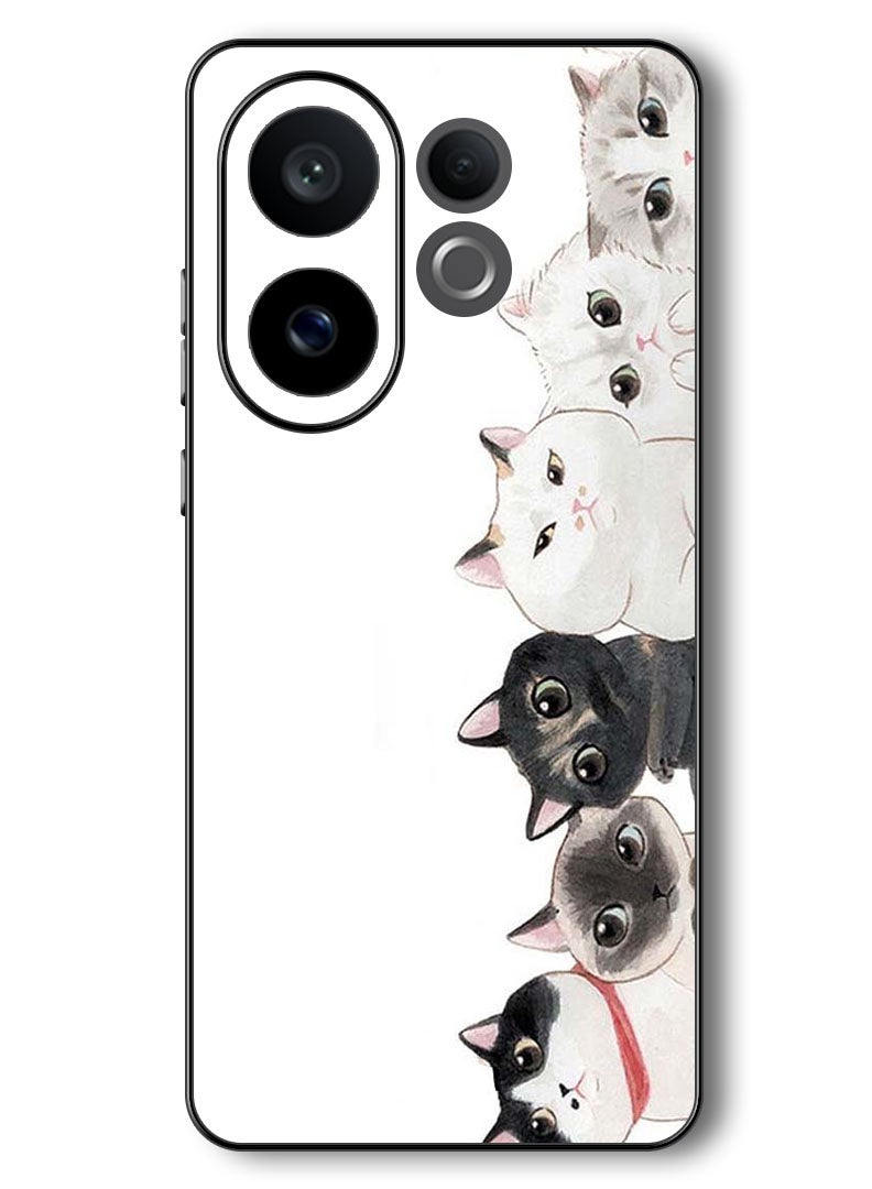 Theodor Case Compatible with Vivo V60 6.77 Inch Protection Shockproof Bumper Cover Cute Cats - Image 1