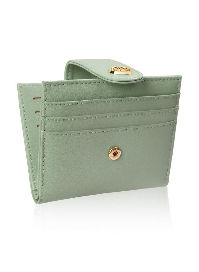 FT FUNTOR Funtor Small Wallets For Womenladies Slim Bifold Credit Card Holder With Zipper Coin Pocket(Green) - Image 1