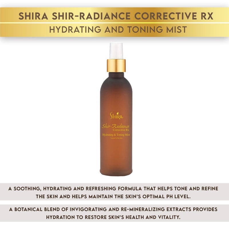 SHIRA شيرا شير-راديانس تصحيحية RX رذاذ مرطب ومنعم - رذاذ وجه مرطب 100% نباتي وخالي من القسوة - تركيبة منعشة للبشرة تحافظ على مستوى الرقم الهيدروجيني الأمثل لجميع أنواع البشرة (200 مل) - Image 1