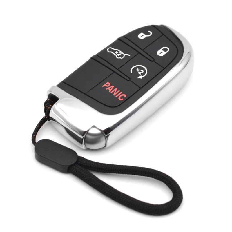 MECHCOS Fit for Jeep Compass Renegade Grand Cherokee Dodge Durango Hornet Challenger Charger Ram Promaster 1500 2500 3500 Chrysler 300 Fiat 500X Silver Key Fob Cover Case Holder Protector Accessories - Image 3