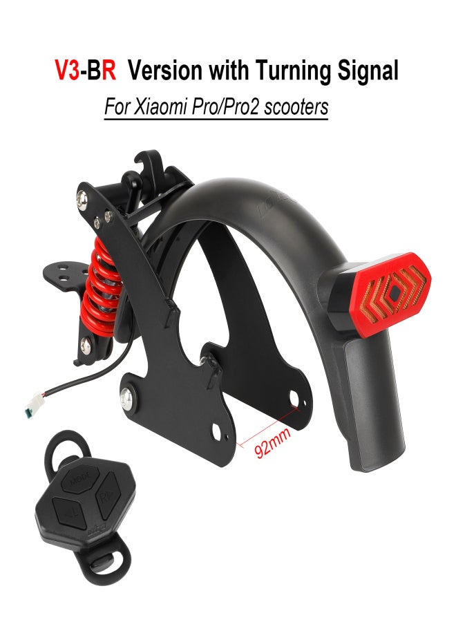 Ulip Rear Shock Absorber Electric Scooter Suspension Kit with Remote Control LED Taillight Rear Mudguard Wheel Hub Decorative Cover Compatible with Pro/Pro2 Scooters - Image 2