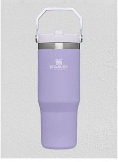 IceFlow Stainless Steel Tumbler with Straw - Vacuum Insulated Water Bottle for Home, Office or Car - Reusable Cup with Leak-Resistant Flip Straw, Keeps Drinks Cold for 12 Hours or Iced for 2 Days, 30 oz Lavender – Durable, Stylish Hydration for On-the-Go