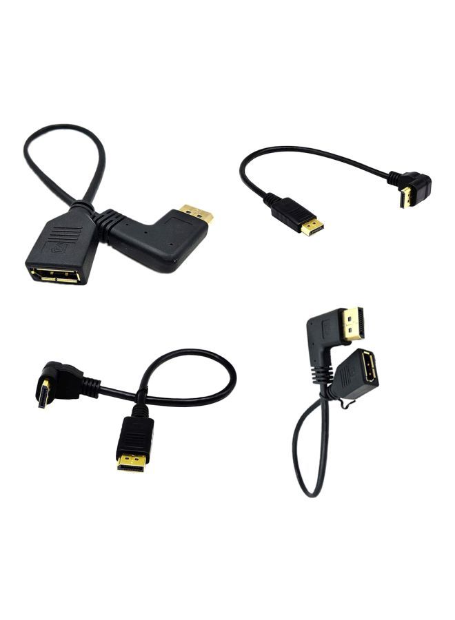 نيبمينينت كابل محول بمنفذ بزاوية 90 درجة ذكر إلى منفذ ديسبلاي بورت أنثى أسود - Image 5