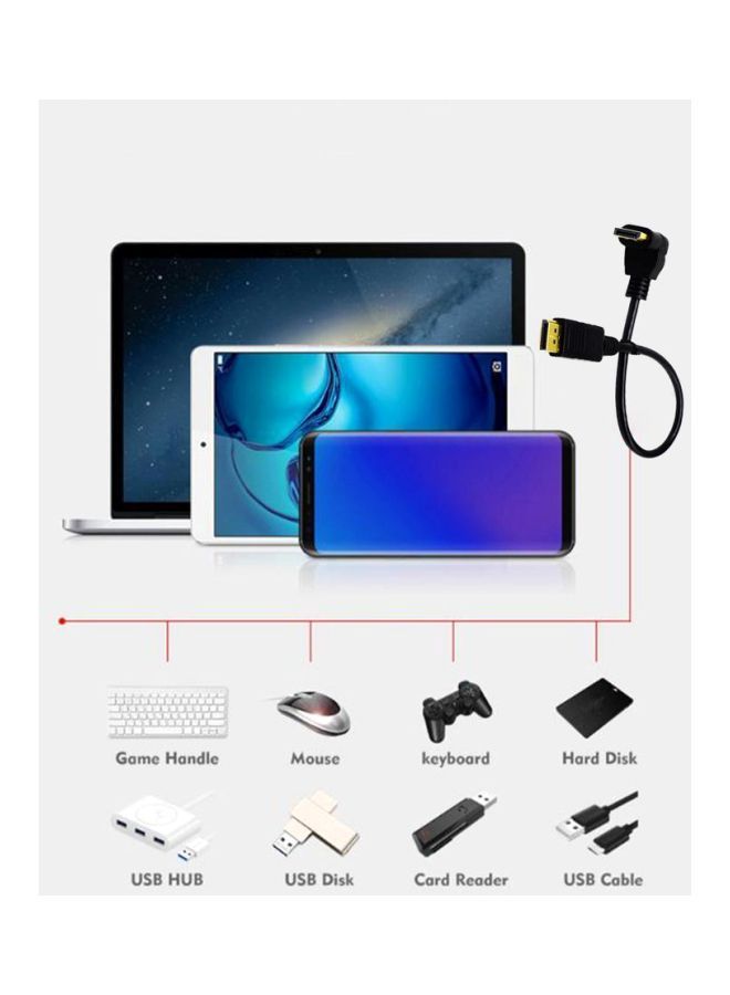 نيبمينينت كابل محول بمنفذ بزاوية 90 درجة ذكر إلى منفذ ديسبلاي بورت أنثى أسود - Image 3