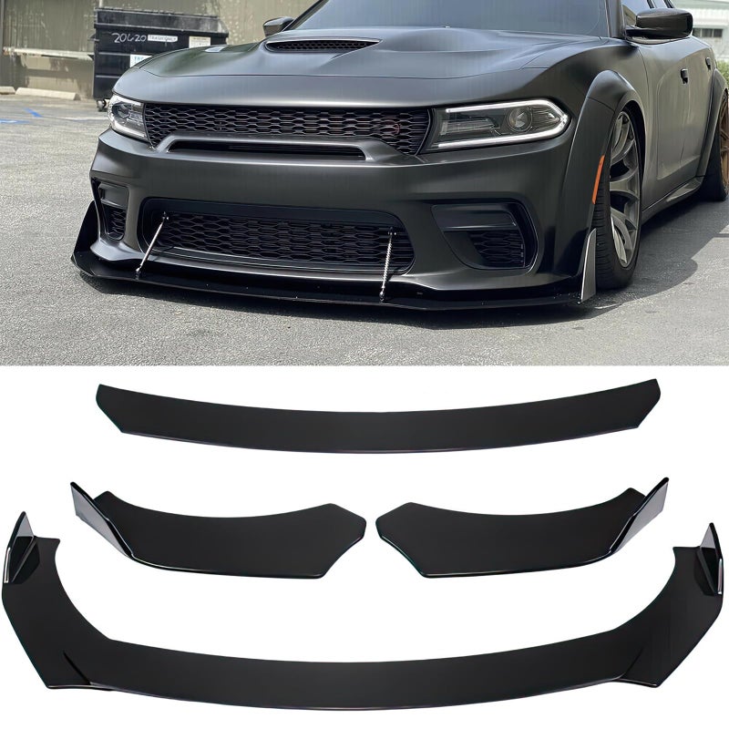 DREAMOTOR Front Bumper Lip Spoiler Car Universal Adjustable Spoiler Splitter Diffuser Protector Compatible with Honda Accord Civic Toyota Camry Volkswagen MK5 MK6 MK7 Kia Optima Mitsubishi Lancer