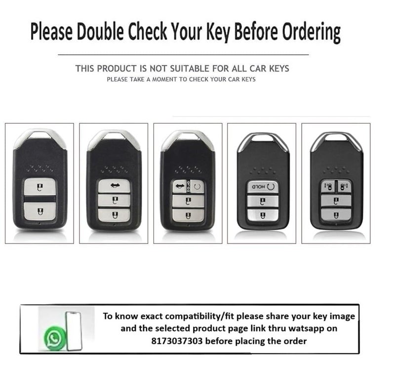 JVCV غطاء شفاف ناعم من TPU متوافق مع JVCV® لسيارات City Elevate Civic Jazz Amaze CR-V WR-V BR-V مع زر بدء التشغيل الذكي – واقي أنيق ودائم (ذهبي شفاف) - Image 2