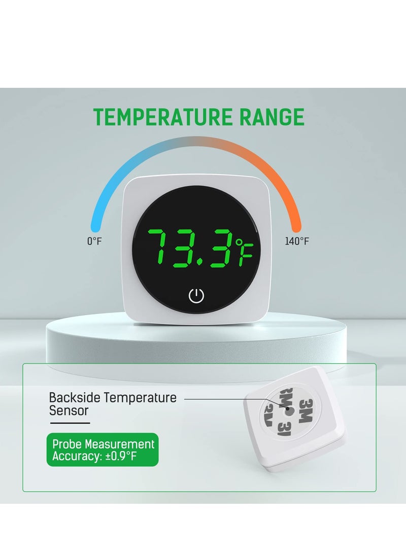 SYOSI SYOSI Digital Aquarium Thermometer, LED Display Thermometer for Aquarium Fish Tank Accurate Temperature Sensor High Accurate to ±0.9°F Fish Tank Thermometer with LED Touch Screen  - Image 3