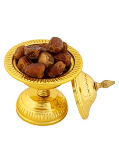 AL SANIDI Indian Copper dates storage dates Storage Gold Size 14 Cm  - Image 1