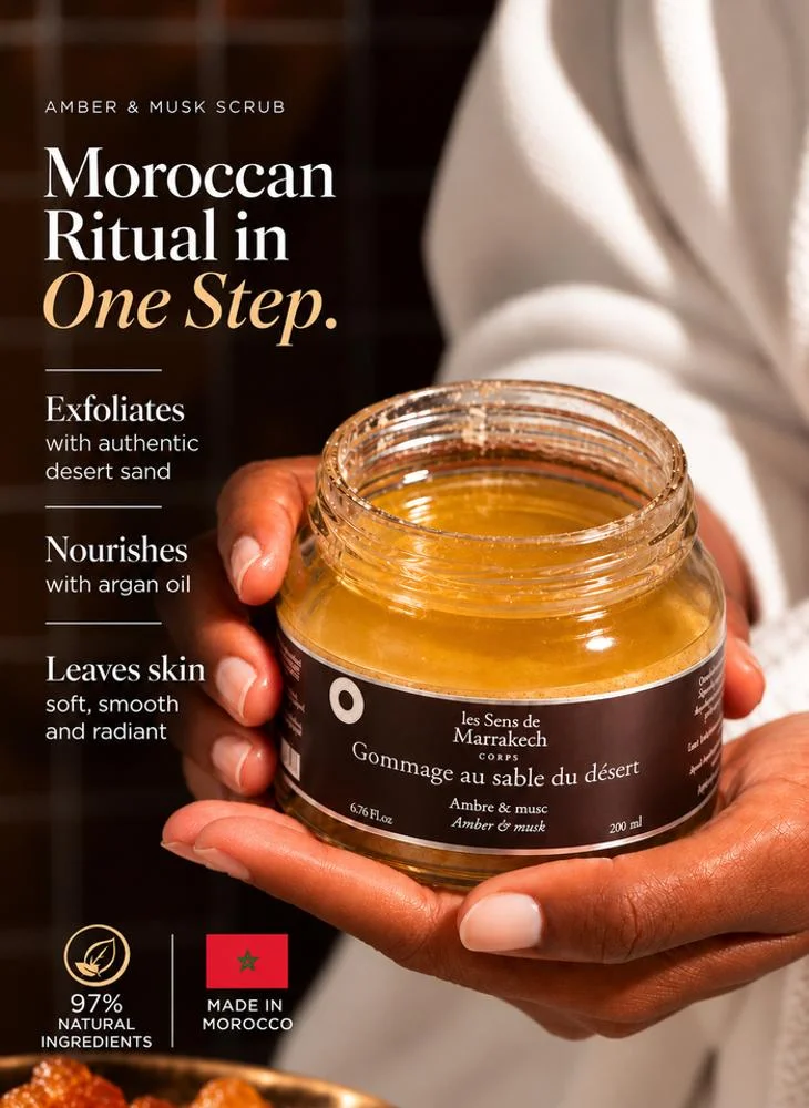 Les Sens De Marrakech Desert Sand Body Scrub Amber & Musk 200 ml