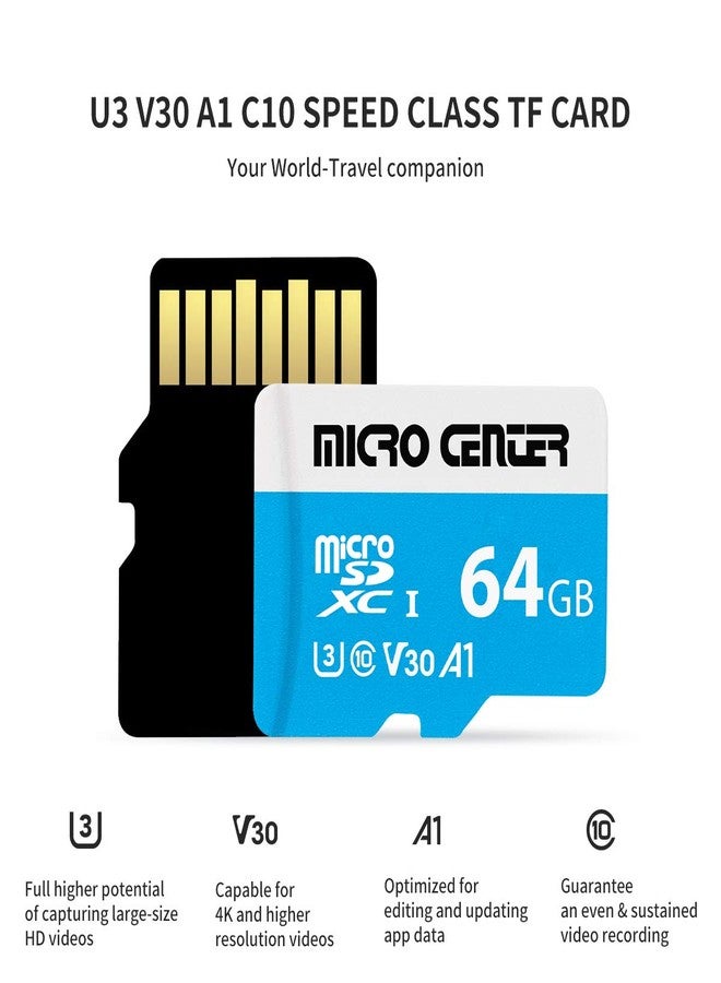 INLAND Micro Center 64GB microSDXC Card 2 Pack, Nintendo-Switch Compatible Micro SD Card, UHS-I C10 U3 V30 4K UHD Video A1 R/W Speed up to 95/30 MB/s Flash Memory Card with Adapter (64GB x 2) - Image 4