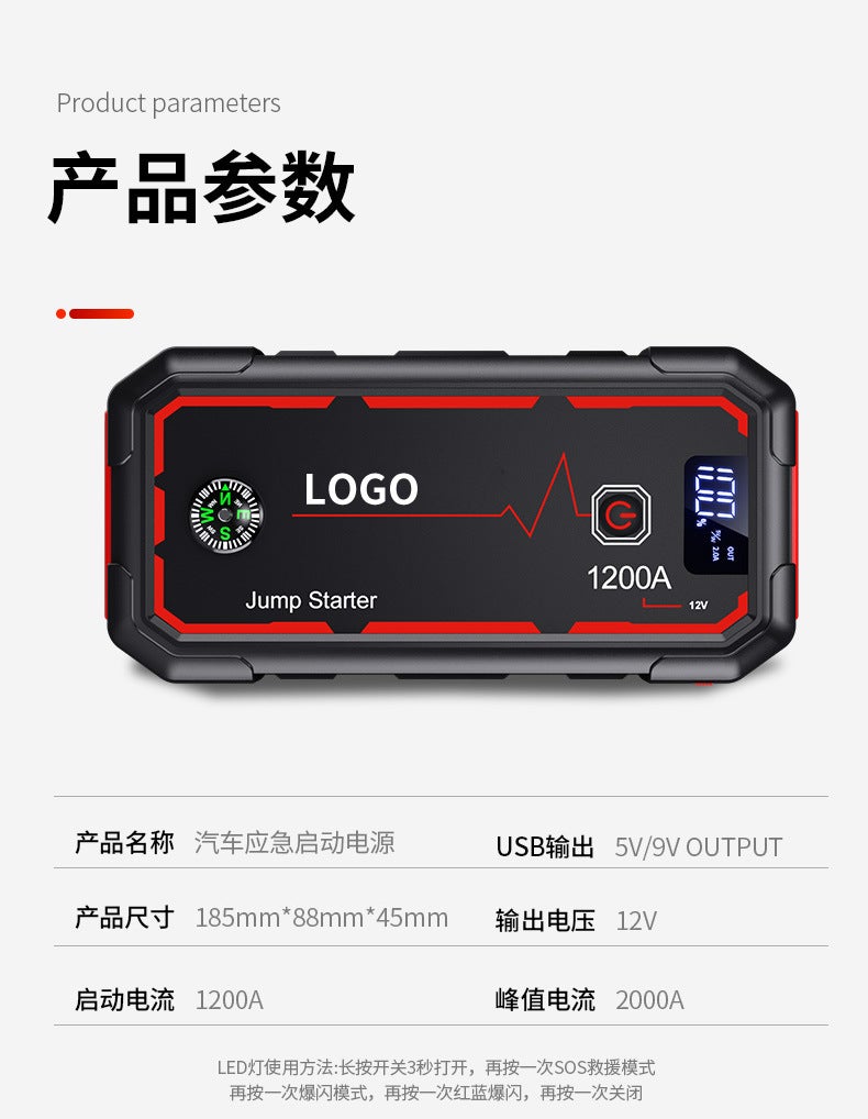 Car Emergency Start Power Supply 12V Power Supply Car Ignition Mobile Charging Treasure Car Rescue Ignition Power Supply - Image 1