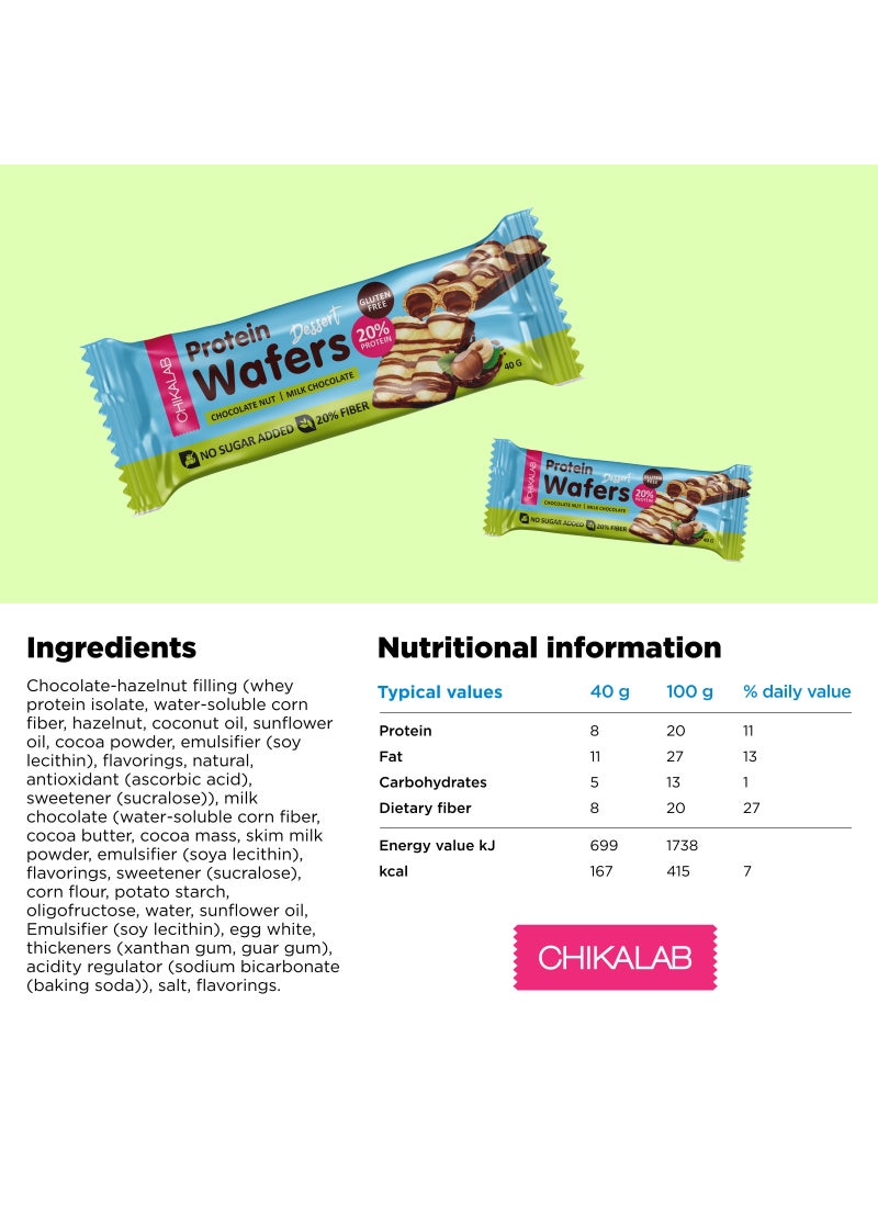 Chikalab Dessert Milk Chocolate & Chocolate Hazelnut Protein Wafer - Image 2