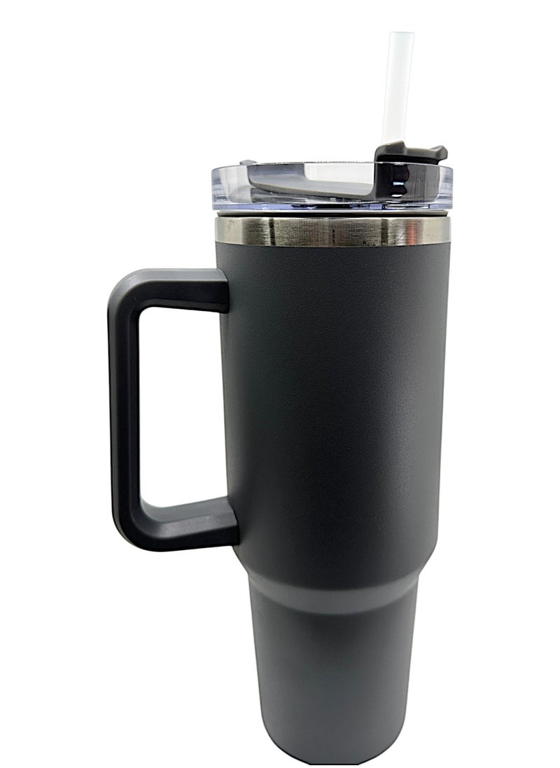 YOLO Hot and Cold Stainless Steel Flow State Vacuum Insulated Tumbler with Lid and Straw for Water, Iced Tea or Coffee, Smoothie, and More, Cream -Grey, Size -40oz or 1.20Liters  - Image 2