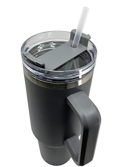 YOLO Hot and Cold Stainless Steel Flow State Vacuum Insulated Tumbler with Lid and Straw for Water, Iced Tea or Coffee, Smoothie, and More, Cream -Grey, Size -40oz or 1.20Liters  - Image 3