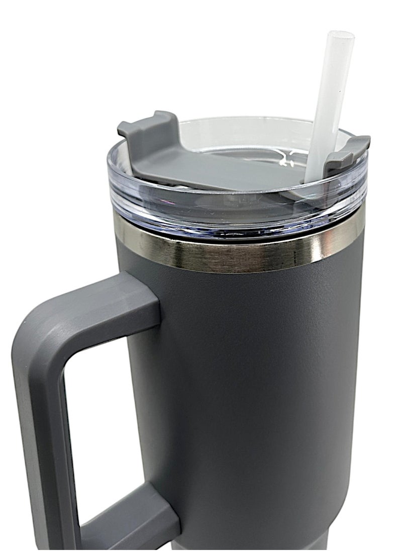 YOLO Hot and Cold Stainless Steel Flow State Vacuum Insulated Tumbler with Lid and Straw for Water, Iced Tea or Coffee, Smoothie, and More, Cream -Grey, Size -40oz or 1.20Liters  - Image 4