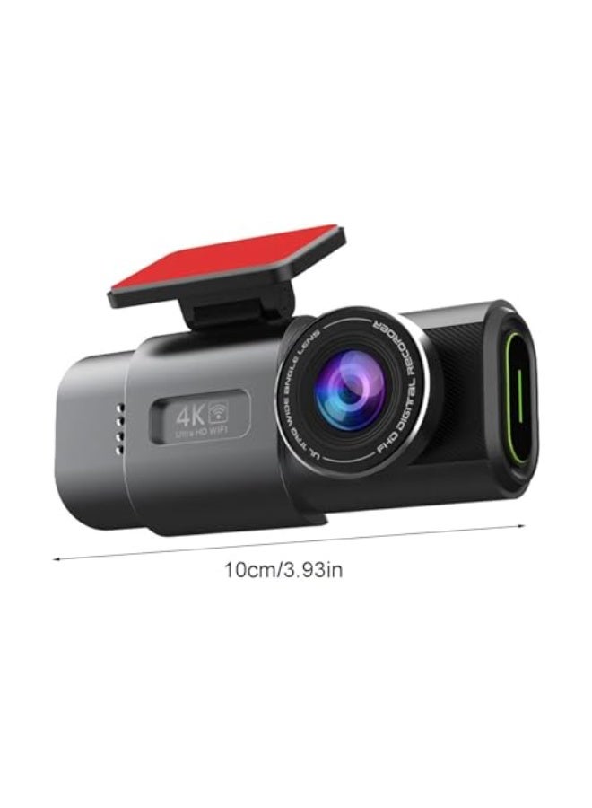 4K Dash Cam Car Camera, Front Rear Dash Camera for Cars, 2 Channels Dual Lens Ultra Wide Angle Dashcams with Night Vision, WiFi Control Gravity Induction, 24 Hours Parking Mode, Loop Recording, WDR - Image 2