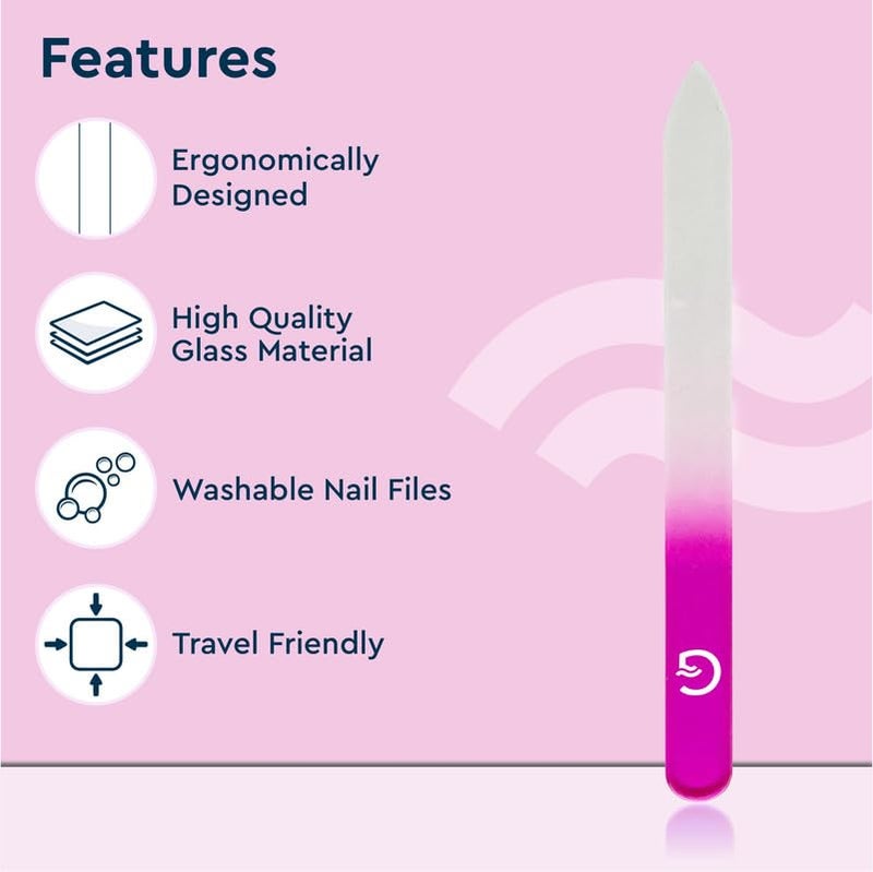 GUBB Crystal Nail Filer, Fingernail Files with Double Sided Glass Etched Filing Surface - Manicure Nail Care Tool for Women and Girl - Image 3