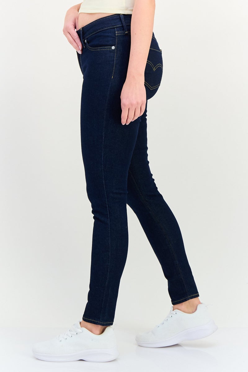 Levi's Women Skinny Fit Plain Stretchable 711 Jeans, Dark Blue - Image 2
