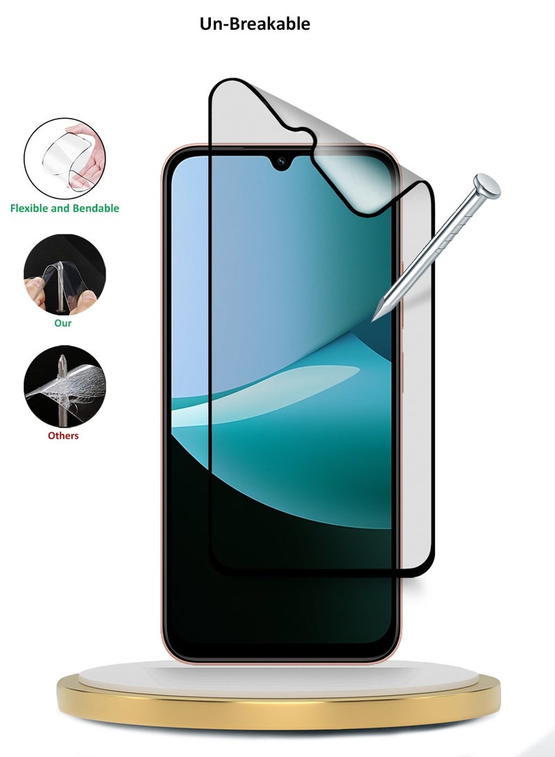 دبليو تيك حامية شاشة كاملة الغراء مات مرنة نانو سيراميك متميزة 4G/5G لجهاز Xiaomi Redmi 15C 2025 (MSCNMN) - شفاف/أسود - Image 2