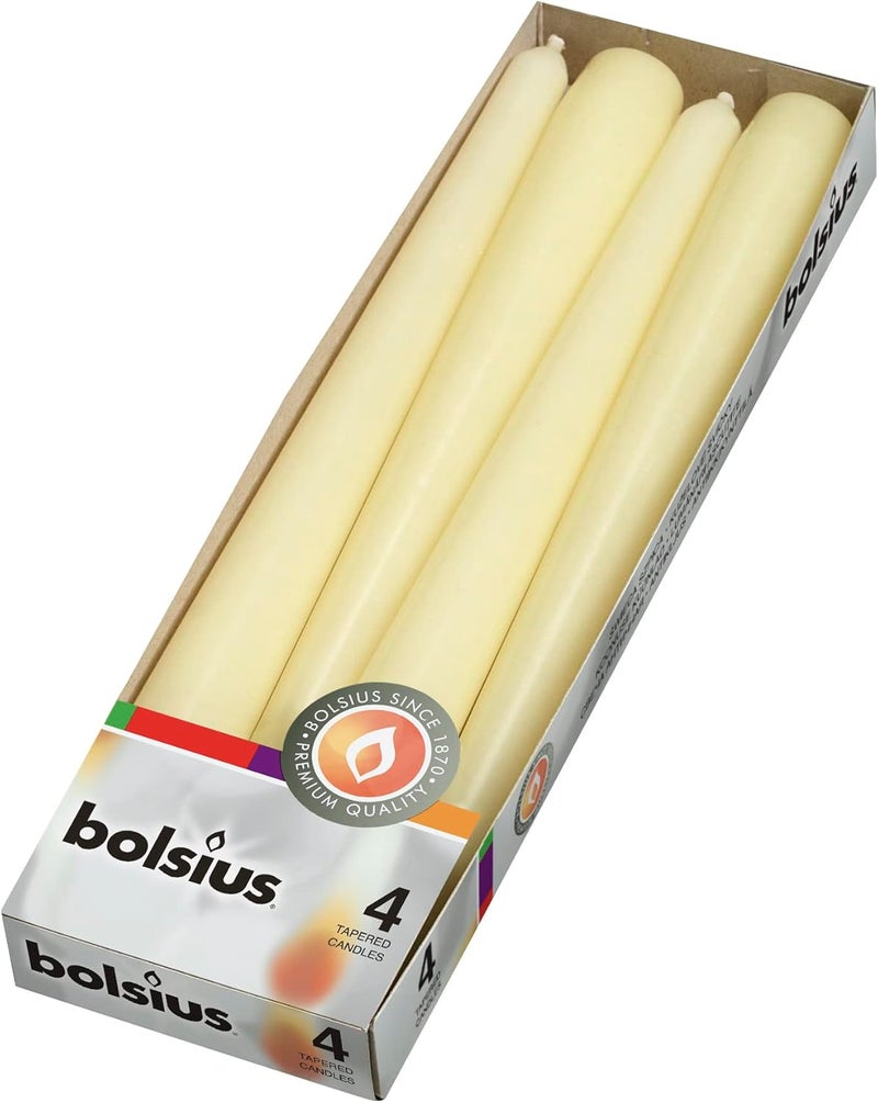 Bolsius 103600350905 Dinner Candle Paraffin Wax Ivory