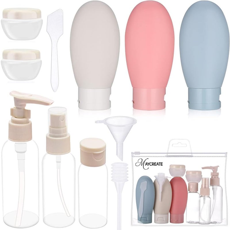 M'AYCREATE MAYCREATE® 11pcs Travel Bottles for Toiletries, Refillable Travel Bottle for Travel Toiletry Bottles Empty Travel Containers Cream Jars Spray Bottle Kit for Lotion, Shower Gel, Shampoo - Image 1