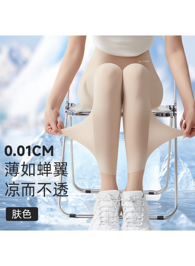 PLANDOO Ultra-Thin Shark Leggings For Women, Summer Yoga High-Waist Tummy Control Lifting Outerwear Milk-Skin Base Layer Riding Barbie Pants - Image 2