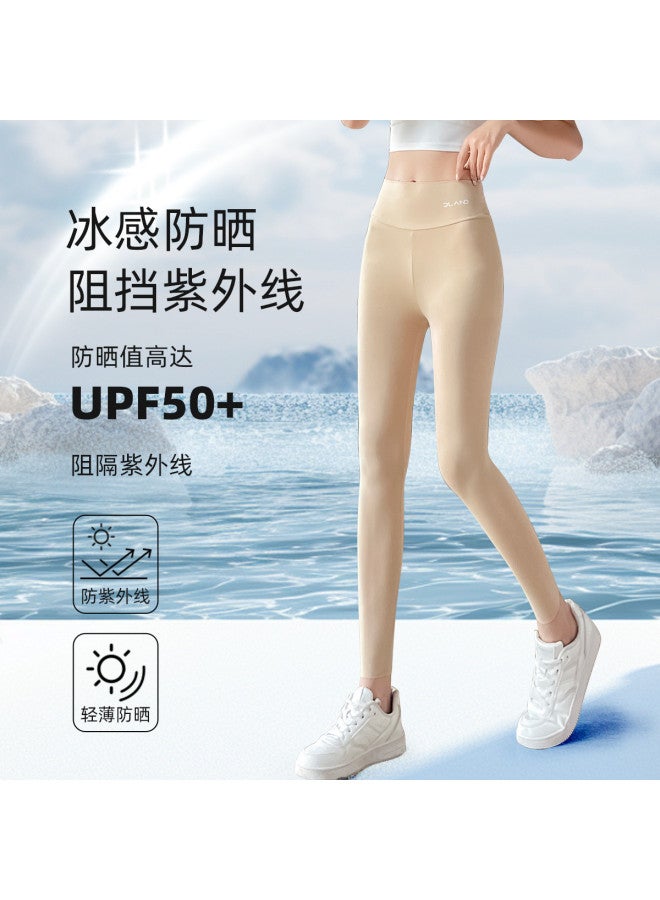 PLANDOO Ultra-Thin Shark Leggings For Women, Summer Yoga High-Waist Tummy Control Lifting Outerwear Milk-Skin Base Layer Riding Barbie Pants - Image 3