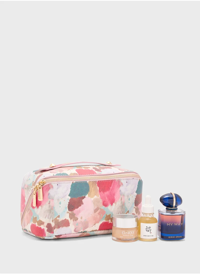 ELLA Abstract Print Cosmetic Bag