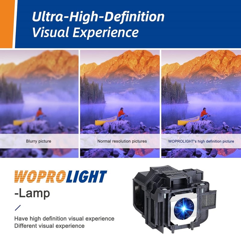 Woprolight V13H010L87 Replacement Projector Lamp with Housing for Epson elplp87 BrightLink 536Wi PowerLite 520 PowerLite 525W PowerLite 530 PowerLite 535W - Image 3