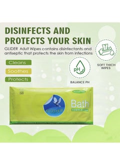 GLIDER Bed Bath Wipes Enriched With Aloe Vera And Vitamin E 40 Wipes (Pack Of 4 (40 Wipes)  - Image 3