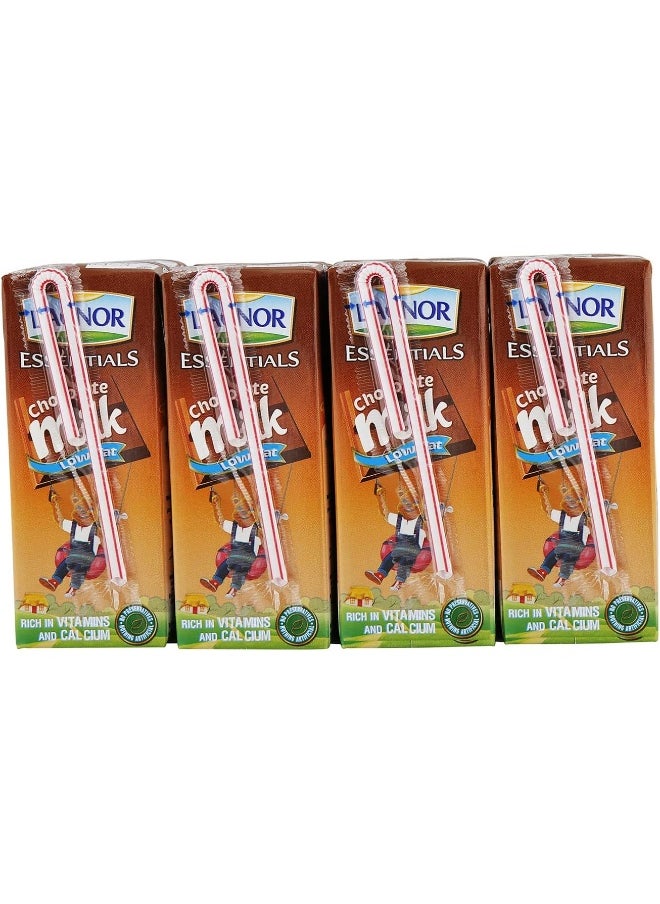 Lacnor Lacnor Essentials Chocolate Milk, 100% Natural, Low Fat, Rich in Vitamin and Calcium, 28% Reduced Sugar, 180 ML Pack of 8  - Image 2