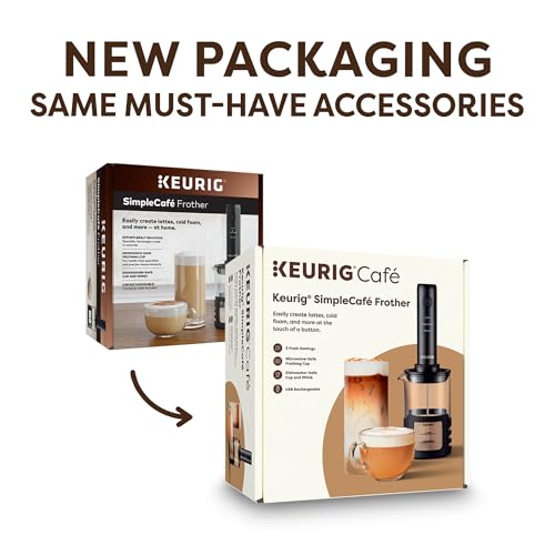 Keurig SimpleCafe Frother, Rechargeable Handheld Milk Frother for Lattes, Cappuccinos & Iced Coffee, USB Cord Included, Microwave-Safe Frothing Cup, Hot & Cold Foam Maker - Image 2
