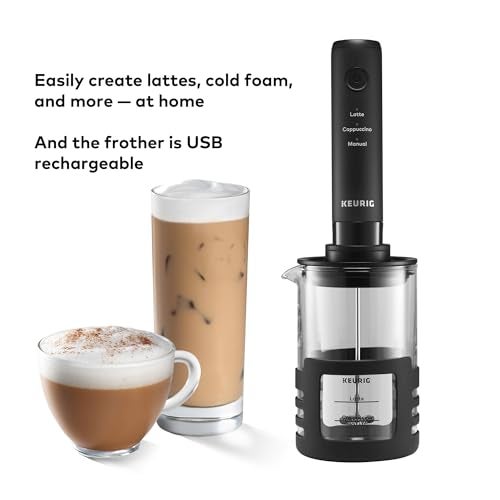 Keurig SimpleCafe Frother, Rechargeable Handheld Milk Frother for Lattes, Cappuccinos & Iced Coffee, USB Cord Included, Microwave-Safe Frothing Cup, Hot & Cold Foam Maker - Image 3