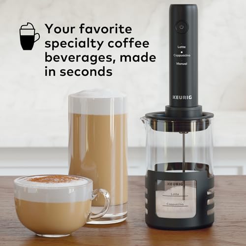 Keurig SimpleCafe Frother, Rechargeable Handheld Milk Frother for Lattes, Cappuccinos & Iced Coffee, USB Cord Included, Microwave-Safe Frothing Cup, Hot & Cold Foam Maker - Image 5