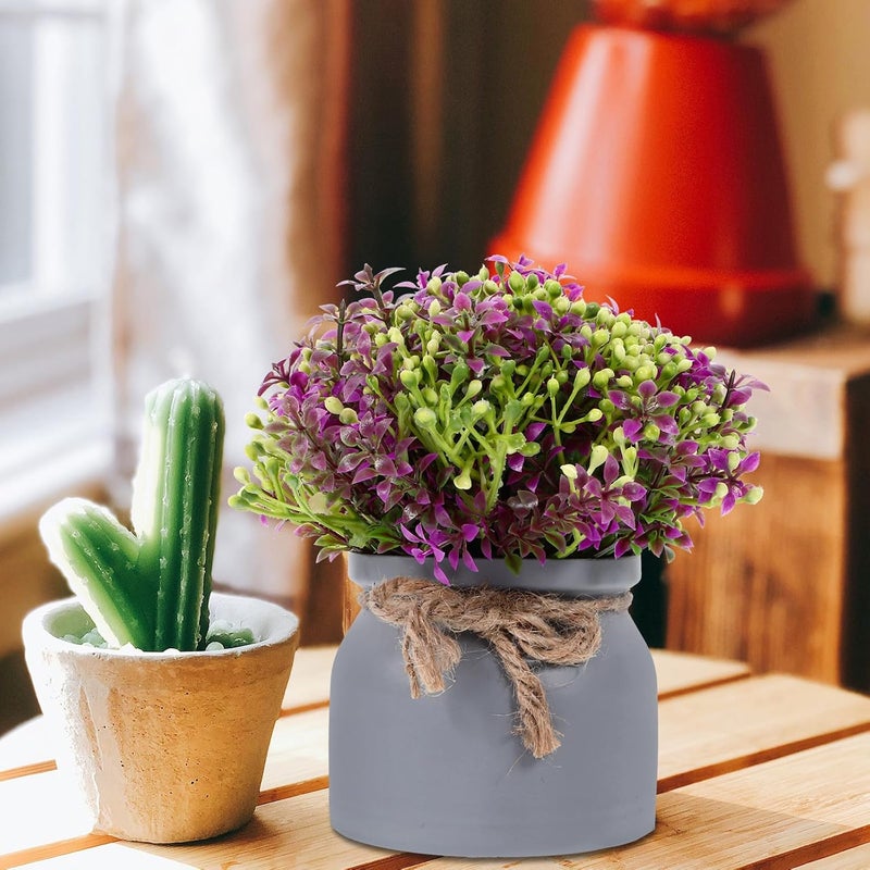 Artificial Orchid Bonsai Plant, Vivid Faux Flower Ornament in Lotus Color, Small Potted Fake Plant Decor for Home Office Desk Indoor Decoration - Image 4