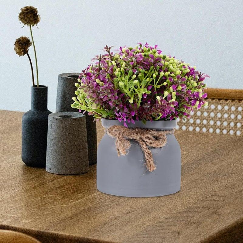 Artificial Orchid Bonsai Plant, Vivid Faux Flower Ornament in Lotus Color, Small Potted Fake Plant Decor for Home Office Desk Indoor Decoration - Image 5