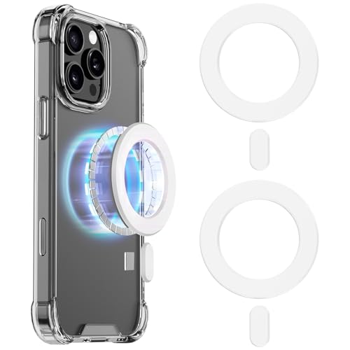 KALAPOP for Magsafe Magnet Sticker,2Pack,Magnetic Adapter Ring for Phone Cases,Mag Safe Accessories,Compatible with iPhone 17/Air/16/15/14/13,Galaxy S24/S23/Ipad/Kindle/Popsocket(White 2PCS) - Image 1