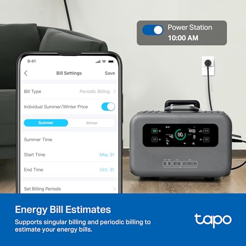 tapo مقبس ذكي صغير TP-Link Tapo، متوافق مع Matter، متوافق مع Alexa وGoogle Home وSamsung SmartThings، مراقبة الطاقة، 15A، معتمد من UL، واي فاي 2.4G فقط، Tapo P110M (4-pack) - Image 5