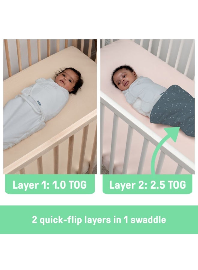 ingenuity Swaddleme By Ingenuity - All Season Swaddle, 1.0 TOG, 1 Pack, 0-3M - Stardust - Image 5