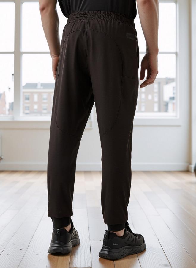 Active Regular Fit Track Pants with Elasticated Waistband - Image 3