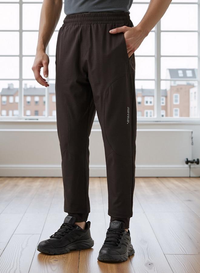 Active Regular Fit Track Pants with Elasticated Waistband - Image 1