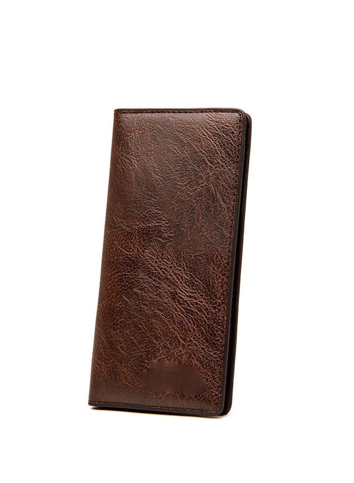 Long Men's Wallet Multi-Card Clutch Wallet Retro Business Texture Wallet Card Holder Coin Purse Suitable For Husband Father Son Boyfriend - Image 1