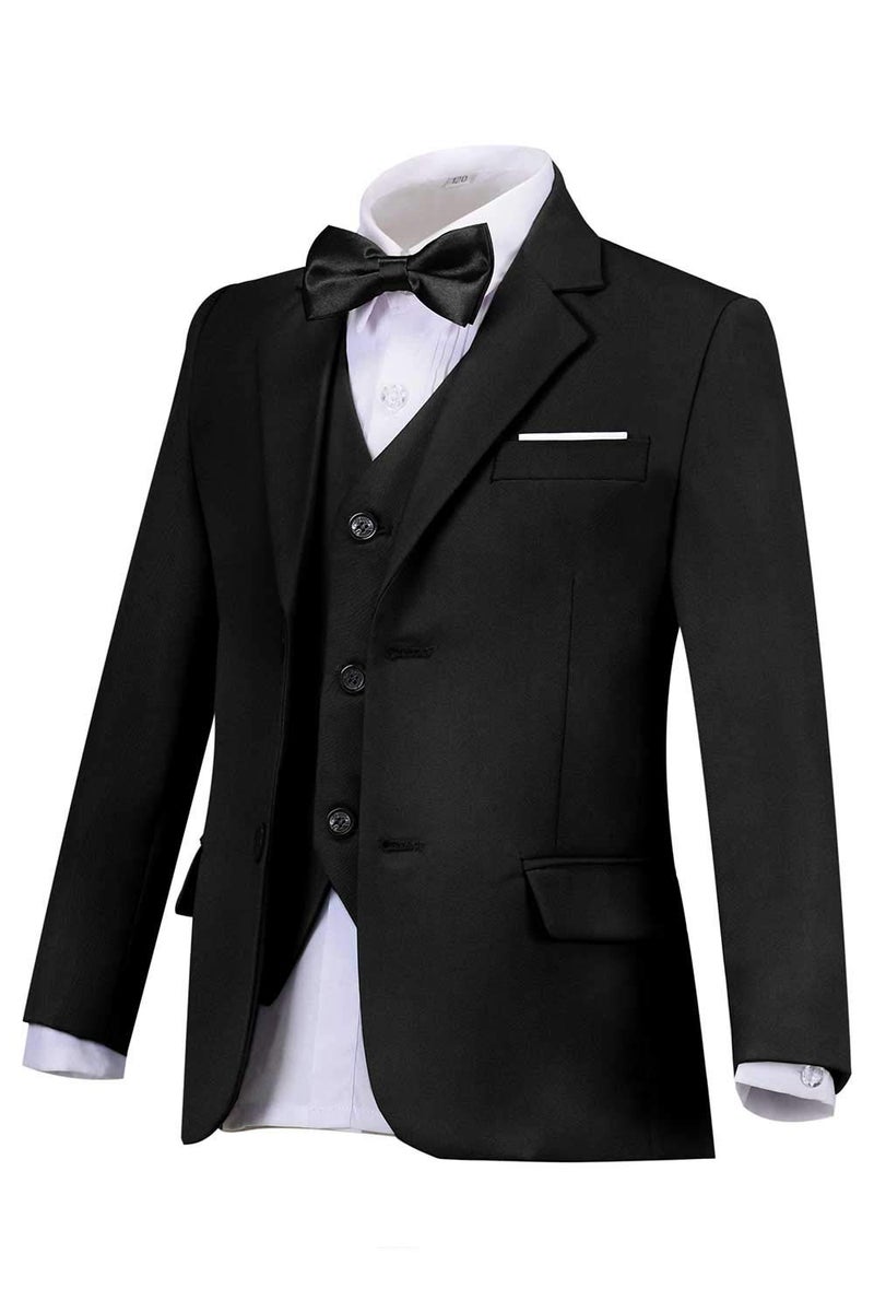 Addneo Boys Suits,Children's Formal Suits for Toddler Boy Silm Fit Suit Black Size 6 - Image 2