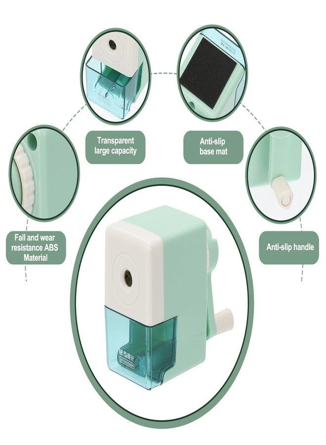 M&G Manual Pencil Sharpener, Hand Crank Pencils Sharpener Five-Position Pen Tip Adjustable Pencils Sharpener Office Supplies for Classroom Office, Green - Image 3