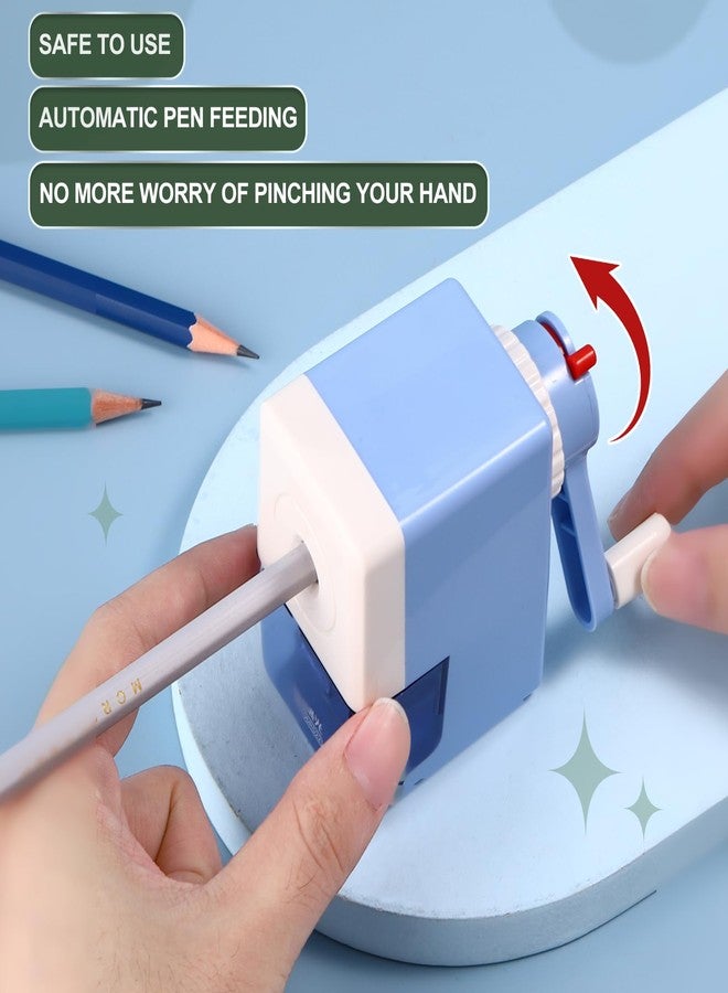 M&G Manual Pencil Sharpener, Hand Crank Pencils Sharpener Five-Position Pen Tip Adjustable Pencils Sharpener Office Supplies for Classroom Office, Green - Image 5