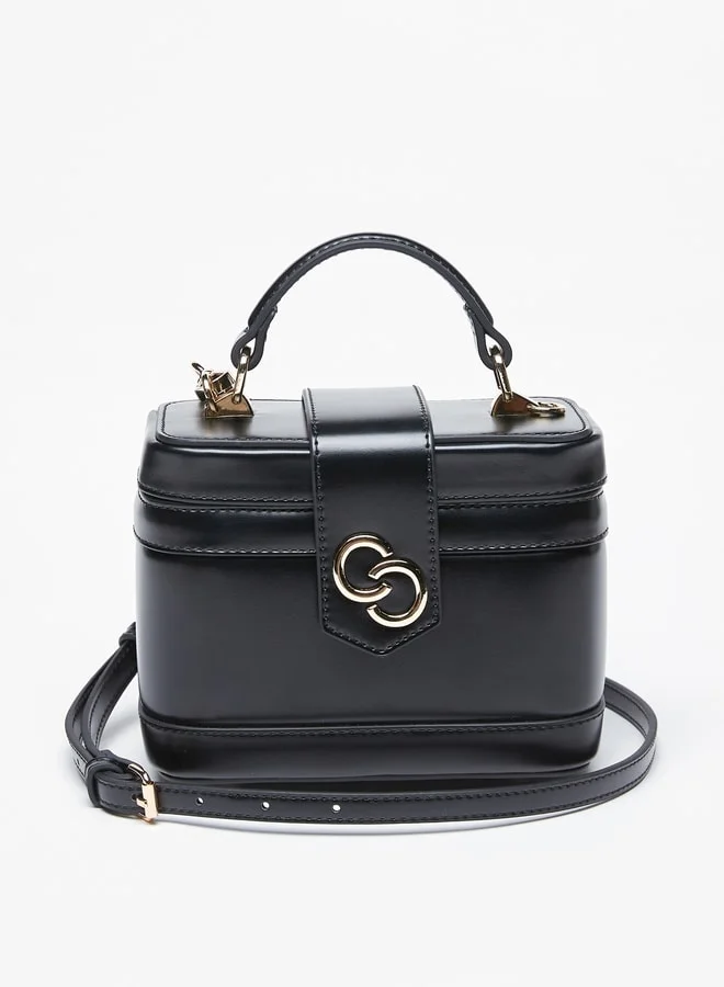 Celeste Women's Solid Box Shaped Satchel Bag with Top Handle and Detachable Strap