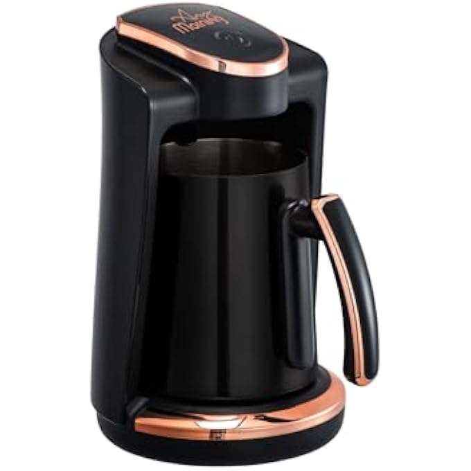 Any Morning Turkish Coffee Maker With Stainless Steel Double Spout Pot Greek Coffee Machine With Brewing Detection Sensor Auto Shut Off And Boil Dry Protection 4 Cups 400 W - Image 1