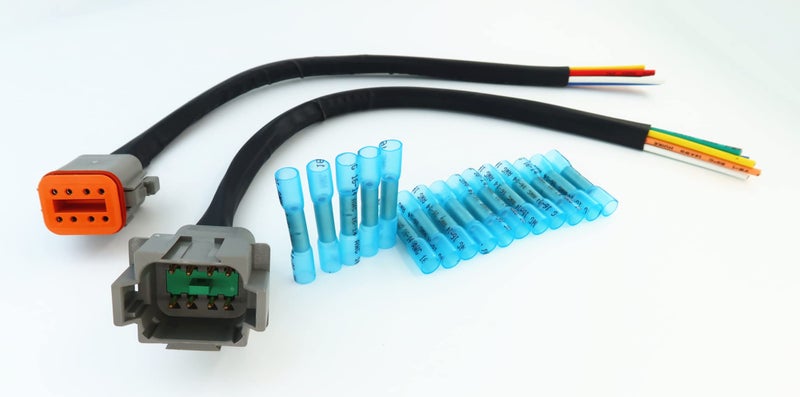 كابل بيغتايل موصل DT 8 دبابيس ذكر وأنثى 14awg 1ft30cm 8 دبابيس أسود