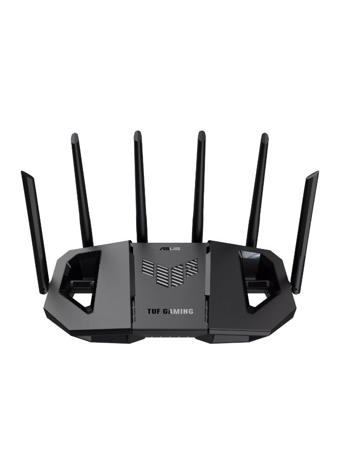 ASUS TUF Gaming BE9400 WiFi 7 Tri-Band Router (802.11be) – Up to 9400 Mbps, 6GHz + 5GHz + 2.4GHz, Quad 2.5GbE Ports, Dedicated Gaming Port, AiMesh Mesh Support, AiProtection Security, USB 3.2, Gaming Router | 90IG0A30-MO9C00 black - Image 1