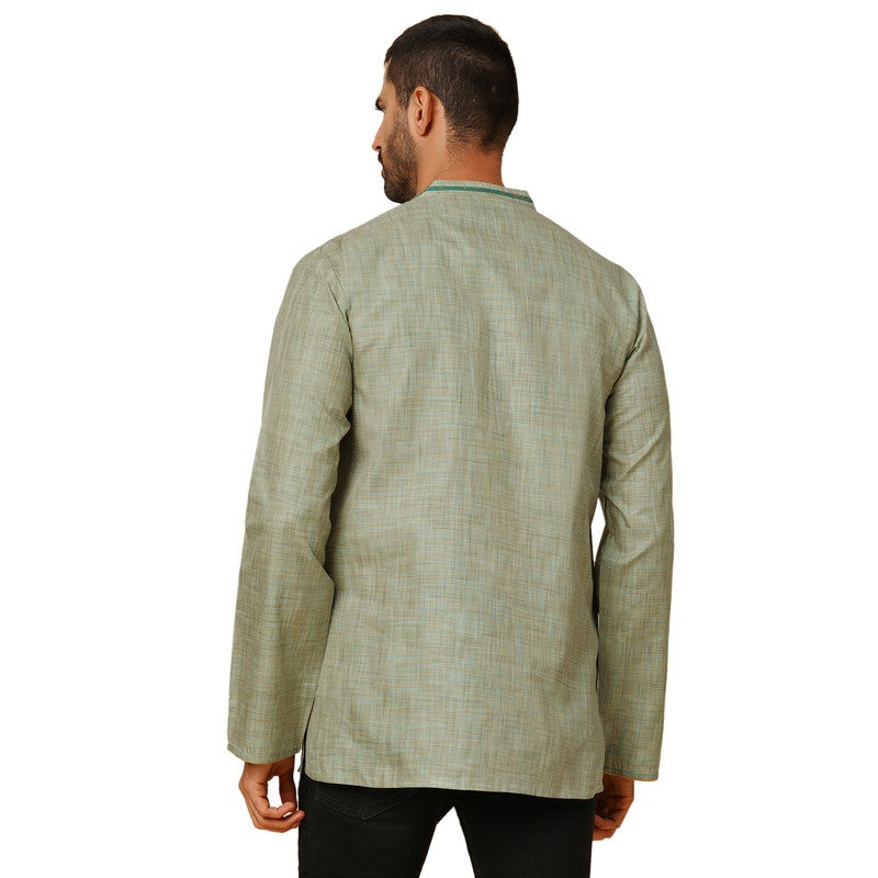 ARCHATTIRE Men’s Green Cotton Full Sleeve Kurta for Men - Image 2